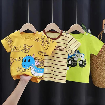 2025 Cotton Children Top For Summer 0-4Y Baby Clothes Cartoon Bears Graphic T Shirts Boys Wear Tees Kids Girls Clothes Korean