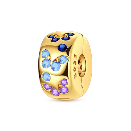 Gold Series DIY Charms Bead Original 925 Sterling Silver Inlaid Zirconium Sun Leopard Pendants Fit Bracelet Jewelry Gift Marking