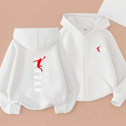 Trendy Print Kids Hooded Zipper Sweatshirts Spring Autumn Casual Streetwear For 2-13 Year Boys Girls Children Top Clothes