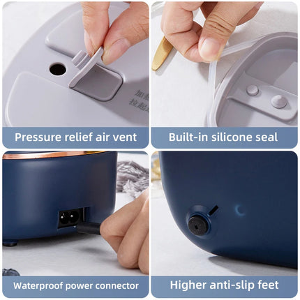 900ml Electric Lunch Box Water Free Heating Bento Box Portable Rice Cooker Thermostatic Heating Food Warmer For Office 220V