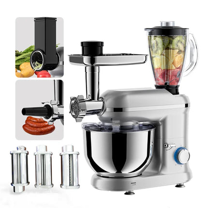 6L Multifunctional Stand Mixer – 3-in-1 Dough Kneader, Meat Grinder & Sausage Stuffer, Heavy-Duty Motor for Baking/Cooking