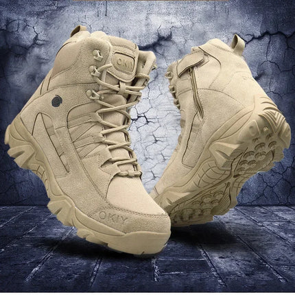 2024 Fashion Men's Desert Combat Boots Outdoor Leather Hiking Shoes Men Hunting Work Safty Boots Men's Short Boots ankle boots
