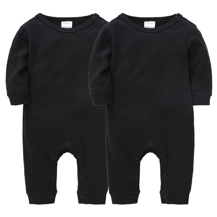 1/2 PCS/LOT Newborn Baby Sleepwear Solid Cotton Unisex Infant Boys Rompers Onesies White Black Toddler Girls Overall Roupas Bebe