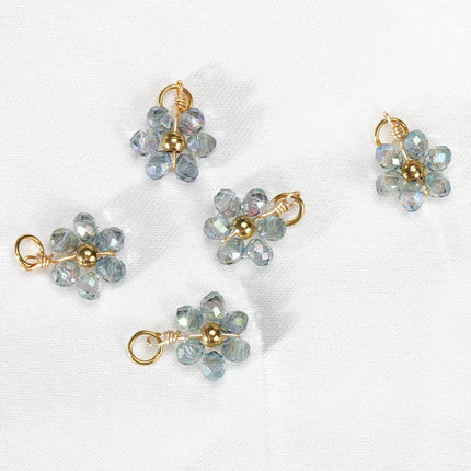 20pcs Stainless Steel Flower Imitation Pearl Beads Charms Pendants for Jewelry Making DIY Handmade Necklace Bracelet Accessories