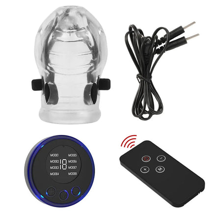 Male Penis Lock Cock Ring Erection Delay Ejaculation Electric Shock Electro Shock Penis Ring Reusable Cockring Adult Sex Toys