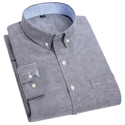 Men's Long Sleeve Shirt Non-Ironing Oxford Spinning Spring Summer Autumn Slim Casual Comfortable All Fashion Fast Color Shirt