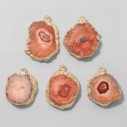 Fashion Irreguar Druzy Agat Pendant Natural Quartz Connector Charms For Jewelry Making  Necklace Bracelet Earrings DIY 2pcs/lot