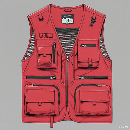 2025 Summer Men's Tank Top Outerwear, Casual Men's Photographer Vest, Mesh Work Sleeveless Jacket, Tool Pocket Tank Top, 5XL