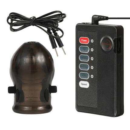Male Electro Shock Penis Glans Trainer Cock Ring E-stim Orgasm Medical Sleeve Time Delayed Ejaculation Masturbator Sex Toys BDSM