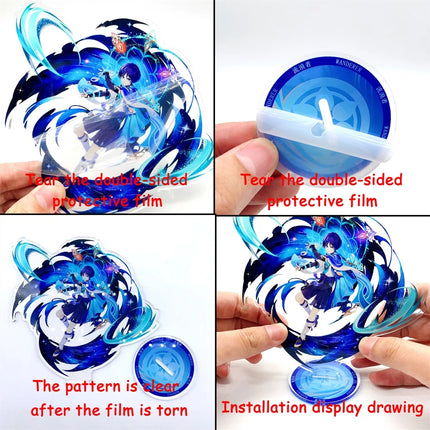 Genshin lmpact Anime Figure Acrylic Stand Lauma Flins Aino Ineffa Model Plate 1pc Desk Decor Standing Sign Game Fans Gifts Key