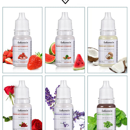 12PCS DIY Fragrance Flavor Vegan Natural Flavoring Oil Scents Essence Oil Drops Liquid Pigment Dyeing For Lip Gloss Diy Use