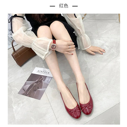 Flat Shoes Women Ballerinas Round Toe Bowtie Slip on Ballet Flats Lazy Loafers Moccasins Ladies Casual Flats Shoes 2023