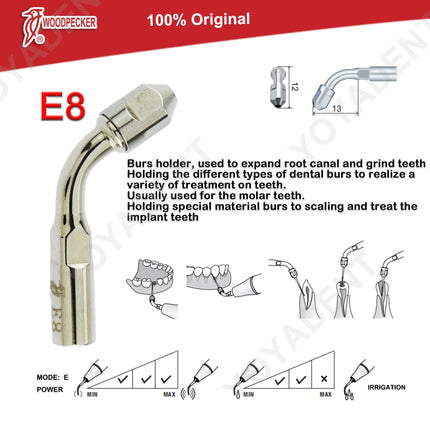 Woodpecker Tips DTE Dental Ultrasonic Endo Scaler Tips Scaling Tips Fit EMS UDS NSK SATELEC Scaler Handpiece Dentistry Tools