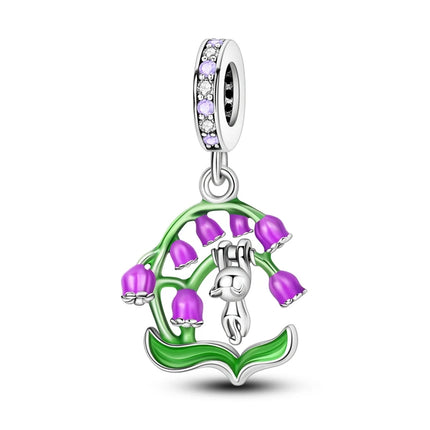925 Sterling Silver Purple Series Butterfly Aries Gemini Safety Chains Fit Original Bracelet DIY Jewelry Making Gift For Women