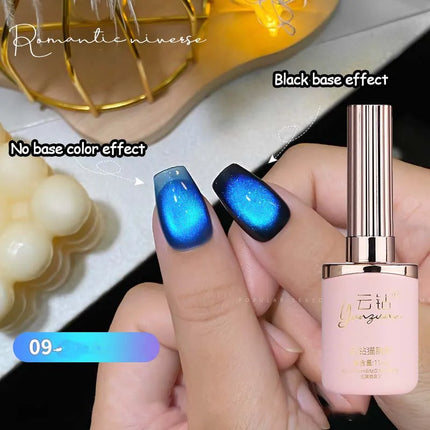 Double Light Romantic Cat Eye Magnetic Gel Nail Polish Sparkling Rainbow Colorful Soak Off Nail Art Gel Varnish Semi Permanent