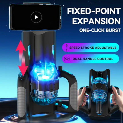 Automatic Thrusting Male Masturbator Cup Stimulators Game Jet Cups Retractable Vibrating Robotic Handle Control Sex Toys For Men