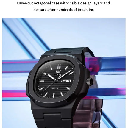 OLEVS Fashion Youth Watch Waterproof Date Week Luminous Watch for Unisex White Resin Men's Quartz Watches Student reloj hombre