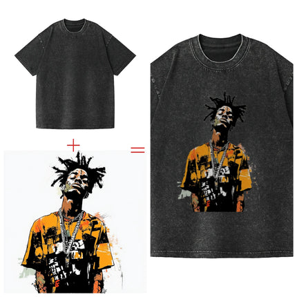 Custom Streetwear Vintage Washed Cotton Tee Oversized T-Shirt Retro Hip Hop Style 100% Cotton Personalized Design Men Clothing