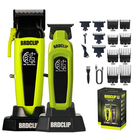 BRD FADE Clipper Professional Men's Hair Line Up Trimmer 10000RPM Barber Foil Shaver Base Charger Salon Blending Tools