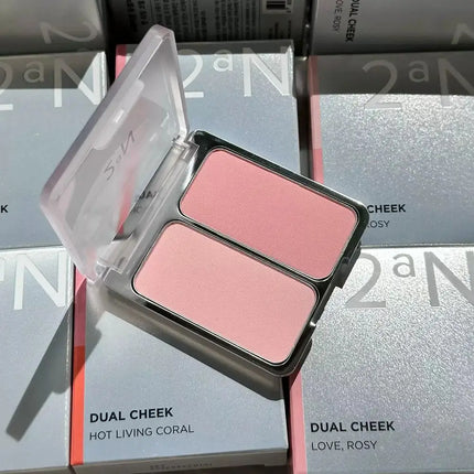 Bi-Color Powder Blusher Cheek Blush Low Saturation Light Color Pseudo Plain Color Expansion Color Natural Makeup
