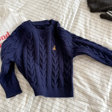 Baby Knitted Pullover Kids Thick Warm Sweater 2025 Autumn Winter New Children Sweater Boys Girls Long Sleeve Casual Knitwear