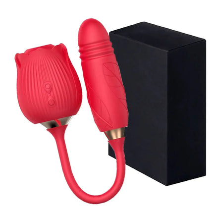 2 in1 Thrusting Vibrator Dildos for Women Rose Sucking Vibrator G Spot Anal Vibrators Stimulator Adult Supplies Female Sex Toys