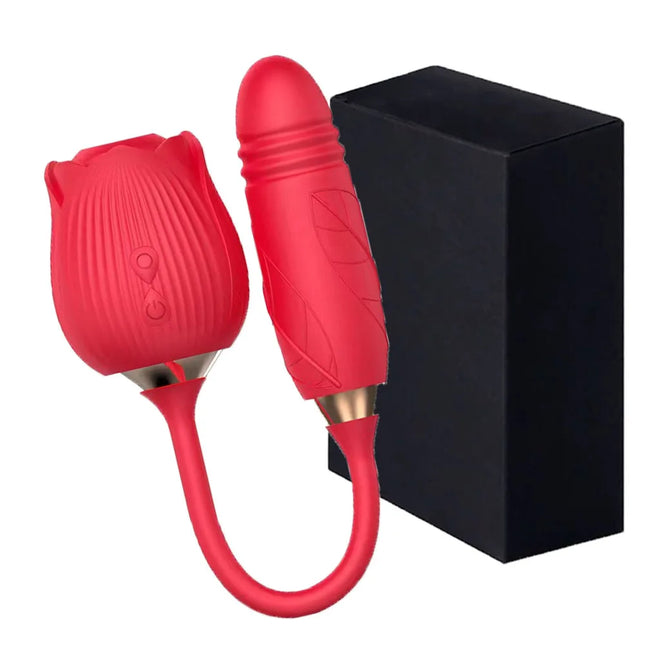 2 in1 Thrusting Vibrator Dildos for Women Rose Sucking Vibrator G Spot Anal Vibrators Stimulator Adult Supplies Female Sex Toys
