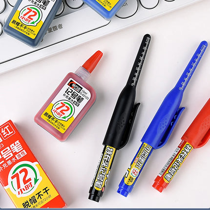 100-1Pcs 45mm Long Nib Head Carpenter Marker Pens White/Black/Blue/Red Hole Marker Pen for Measuring Woodworking Hand Tools