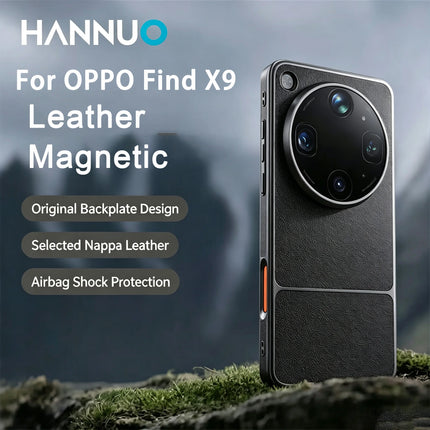 HANNUO Magnetic Protective Case For OPPO Find X9 Ultra Case Magnetic For Leather Electroplated Cover Shell Dustproof Phone case