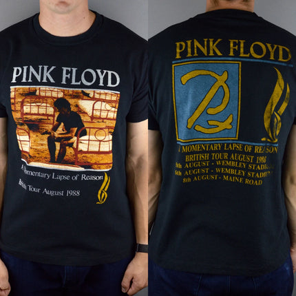 Pink Floyd Vintage 1988 Pink Floyd 'A Momentary Lapse of Reason' Tour Tee Shirt Women Men Pink Floyd Shirt Large Size 80s Tees