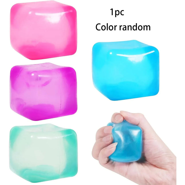 High-Density Gel Ice Cube Square Decompression Vent Toy Squishy Stress Ball Squeeze Toys Stress Relief Sensory Toy