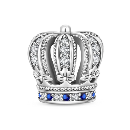 Crown Charms Skull Bead Original 925 Sterling Silver Inlaid Zirconium Pendants Fit Bracelet Necklace Jewelry Lover Gift