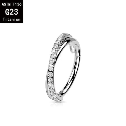 G23 Titanium Hinged Segment Ring Tragus Daith Earring Piercing Jewelry Nose Ring Cartilage Hoops Double Row Helix Septum Ring
