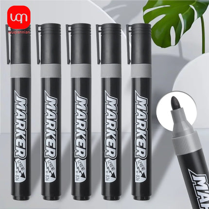 WQN-3/6/12PCS Oil-Based Marker Waterproof Quick Dry Black Ink Metallic Glass Painting DIY School and Office Stationery Supplies