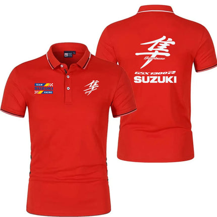 2026 Camiseta de verano para hombres con estampado de motocicleta, manga corta y alta calidad, polo de Suzuki Racing Polo