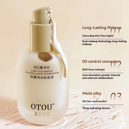 OTOU 30ml Liquid Foundation Concealer Long-Lasting BB Cream Waterproof for Dry to Oily Skin Brightening Skin Care