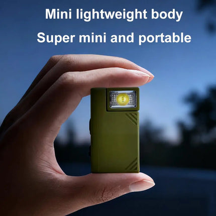 Rechargeable Mini EDC Handheld Flashlight Rotating LED Flashlight Outdoor 5 Modes Magnet Work Light Portable Pen Clip Lantern