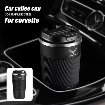 Car Coffee Cup 304 Stainless Steel Car Thermos cafe Mug 510ML for Corvette C1 C2 C3 C4 C5 C5 C6 C7 C6-R C8