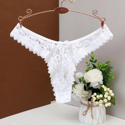 Women's Thong Sexy Low-Waist Lace Lingerie Breathable Briefs Soft Comfortable Panty Lace Underwear Butterfly