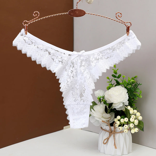 Women's Thong Sexy Low-Waist Lace Lingerie Breathable Briefs Soft Comfortable Panty Lace Underwear Butterfly