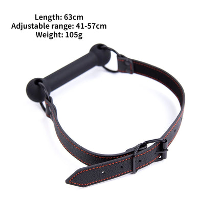 Professional Pony Play Bit Gag Silicone Mouth Restraint Red Stitch Leather Strap BDSM Bondage Slave Role Play Adult Fetish Toy