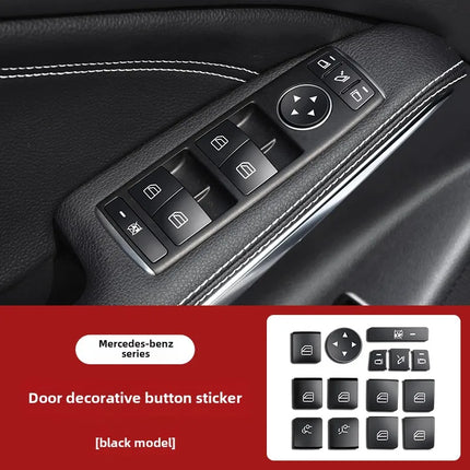 Car Window Lift Button Cover Sticker Switch Panel Styling for Mercedes Benz A B C Class W204 W212 GLA GLK CLA GL ML GLE