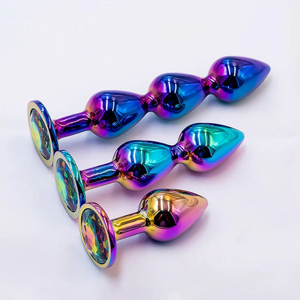 Aluminum Alloy Anal Plug Gem Base Butt Plug Anal Massage Dilatancy Toys Adult Masturbation Sexual Wellness G-Point Massage