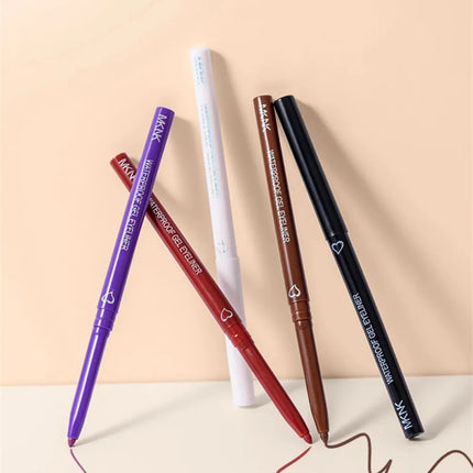 6 Colors Eyeliner Pencil Waterproof Long-lasting Red Black Brown Eyeliner Easy Wearing Quick Dry Smooth Eye Liner Gel Eye Makeup