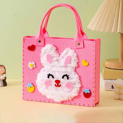DIY Sewing Felt Bag Set Kids Education Toy Cute Cartoon Animal Hand Bag Safe Needle Thread Craft Kits for Girls Birthday Gifts