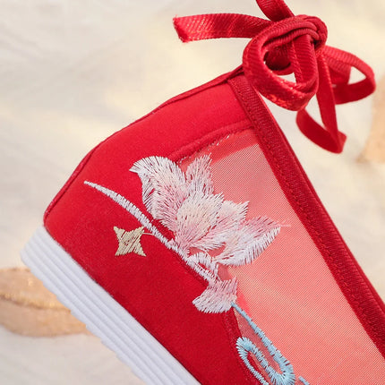 Chasing Moon Hot Sale Of The Season New Style Ming Dynasty Hanfu Shoes National Style Upturned Head Cotton Shoes Ancient Wedding