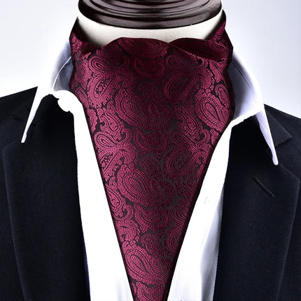 1 Piece Men's Scarf for Spring, Autumn, and Winter, Ascot Retro Floral British Fashion Suit Neck Scarf, Shirt Collar Scarf, Warm