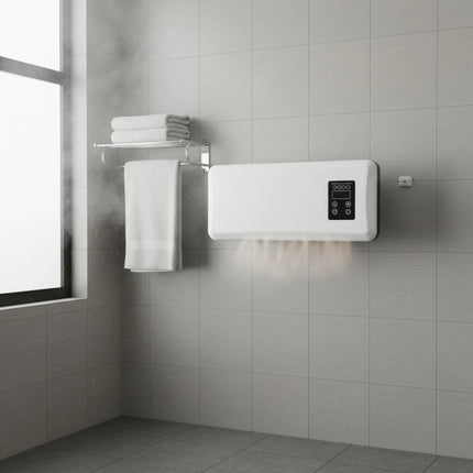 Electric Wall Heater Black Control Panel Wall-Mounted Heater Home Heating Modern Easy-Mount