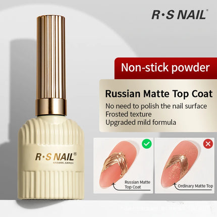 RS NAIL Crystal Top Coat Long Lasting Soak Off No Wipe UV Gel Varnish Polished-free Base Gel Shining Clear High Gloss Top Coat