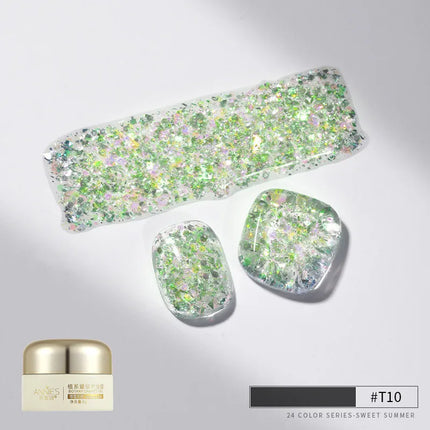 Pretty Colorful Glitter Nail Polish Reflective Candy Color Nail Varnish Semi Permanent UV Polish Nails Art Manicure Jelly Glue
